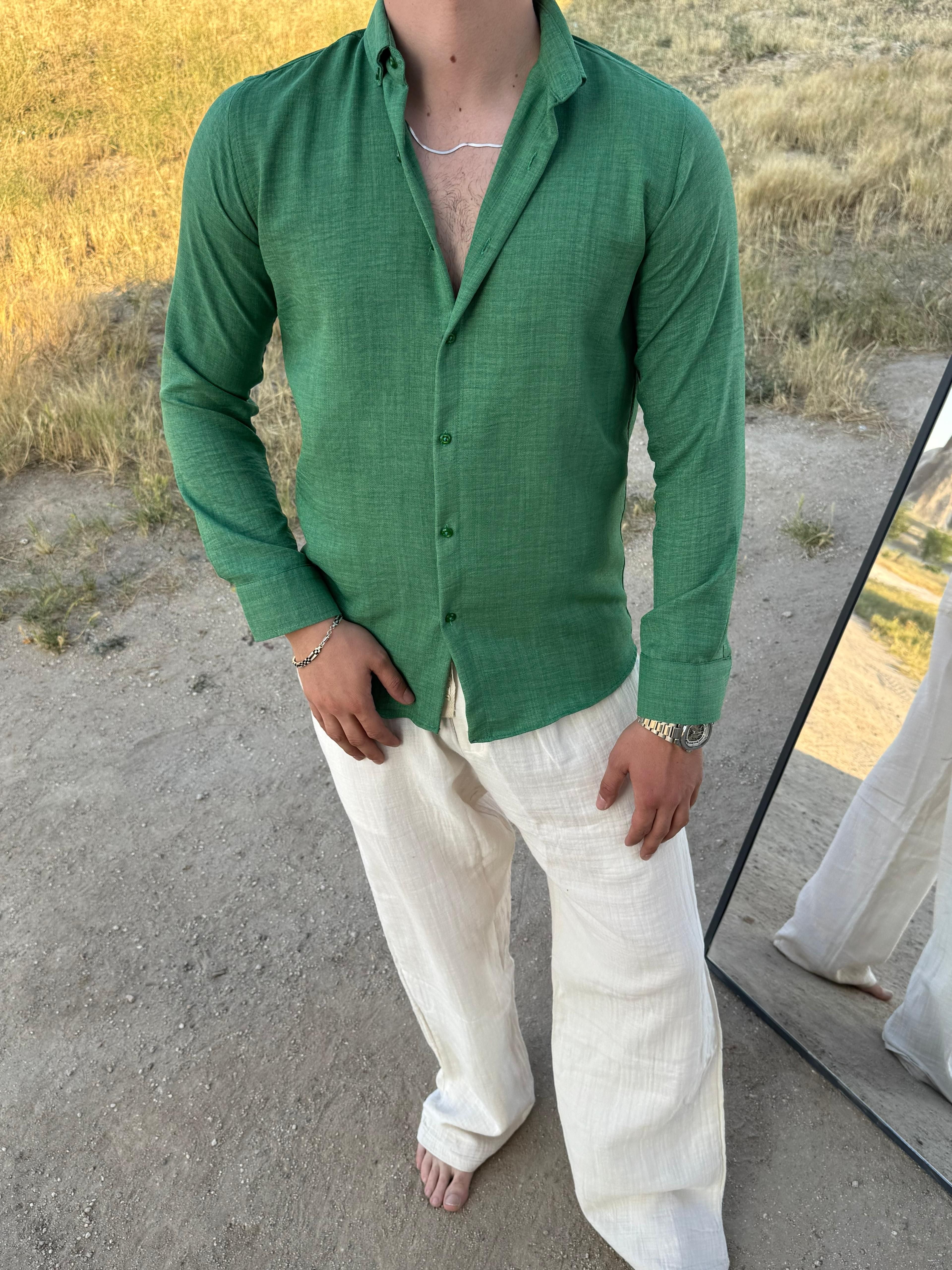 SLİM KETEN GÖMLEK CV 7638