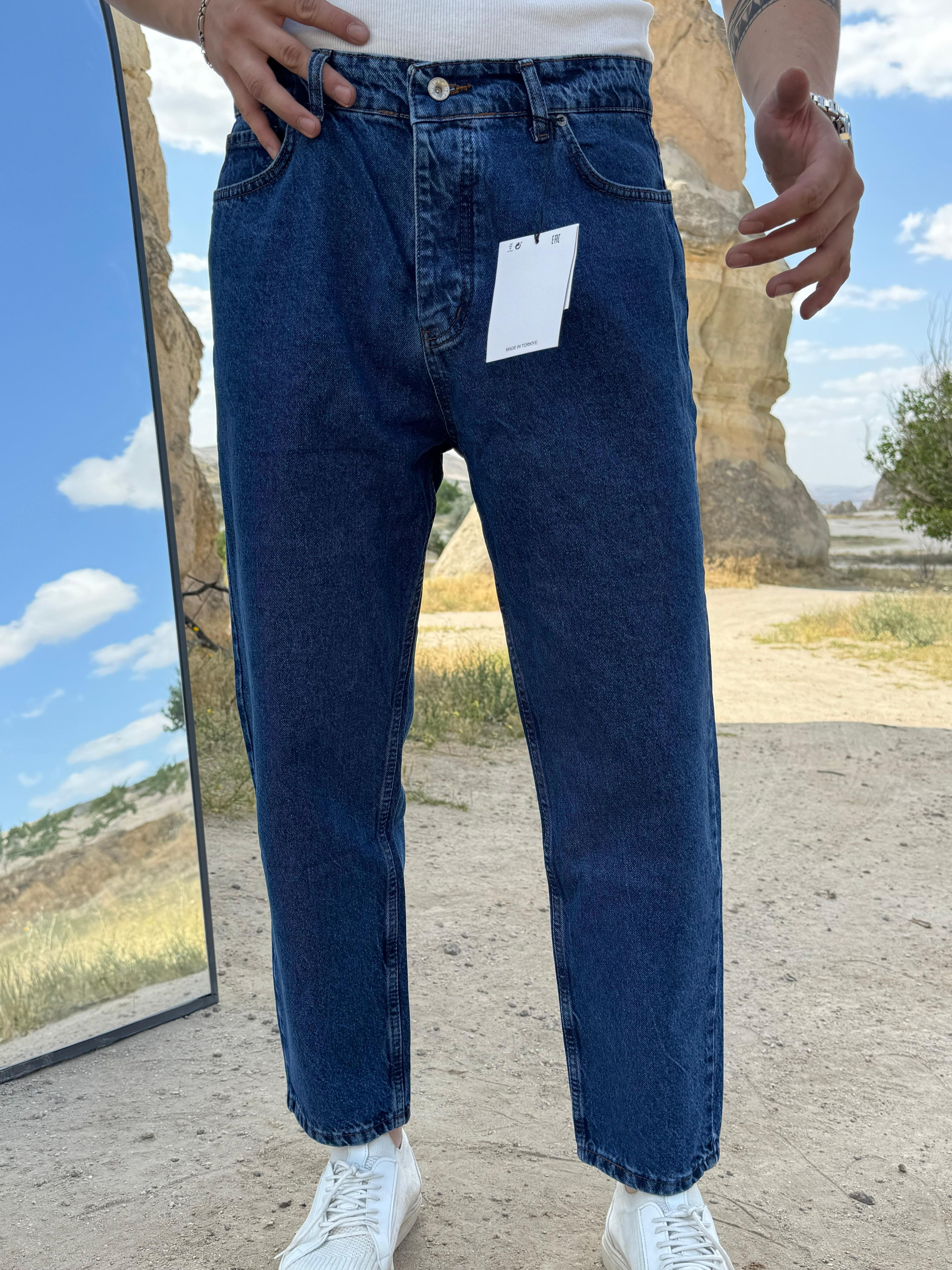 KEP DÜZ BOYFRİEND KOT PANTOLON CV 8138 