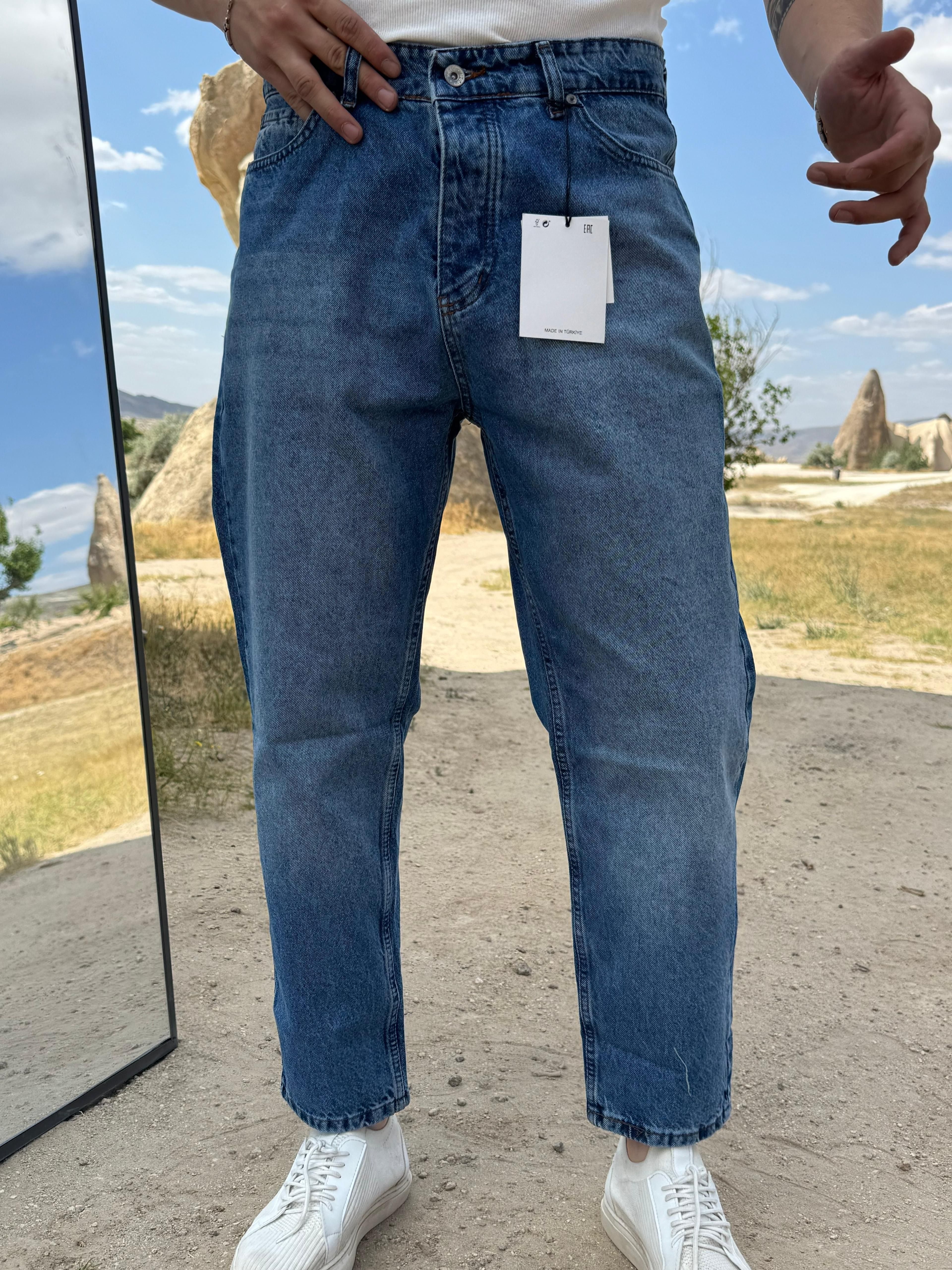 KEP DÜZ BOYFRİEND KOT PANTOLON CV 8138