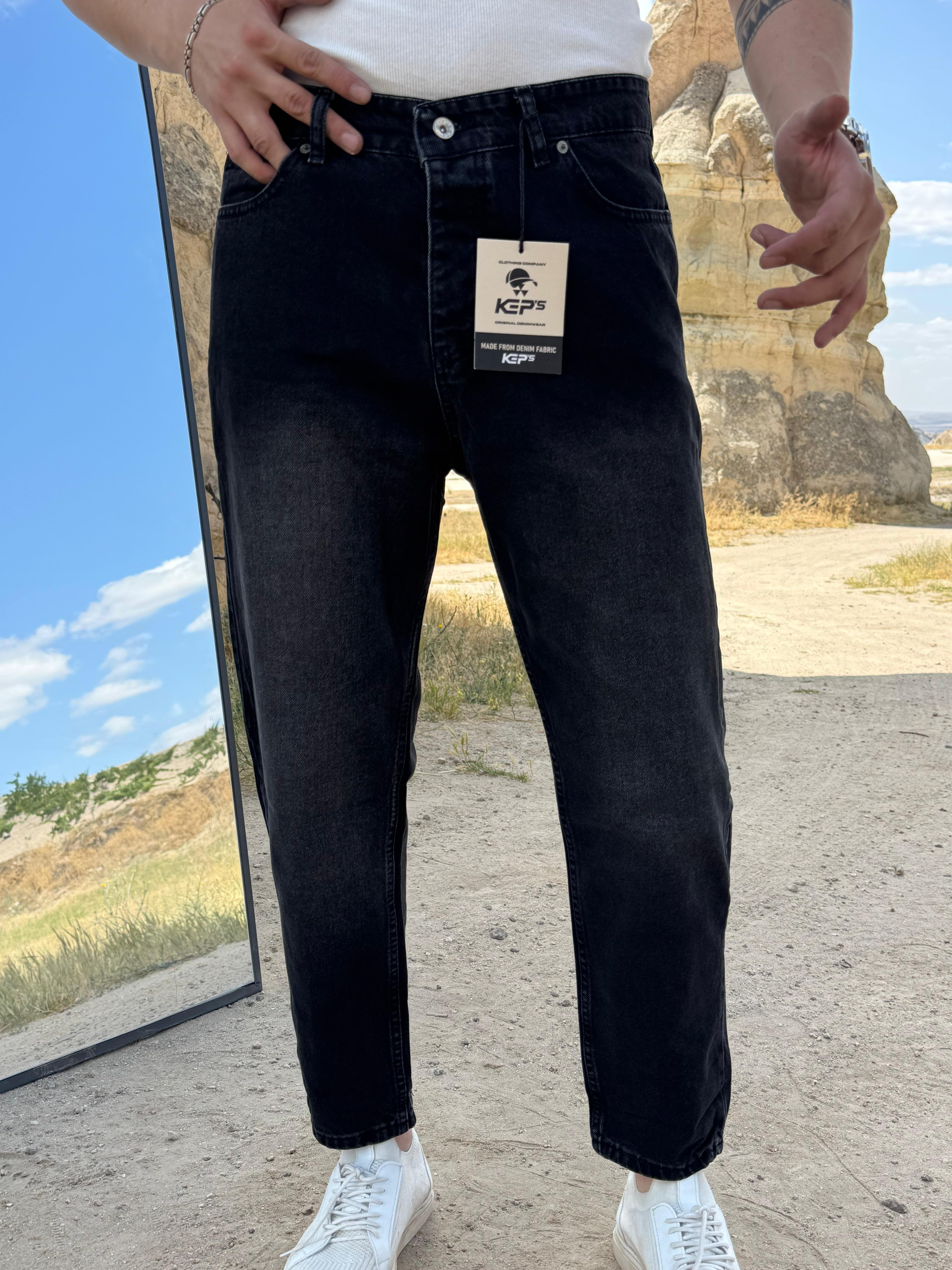 KEP DÜZ BOYFRİEND KOT PANTOLON CV 8138