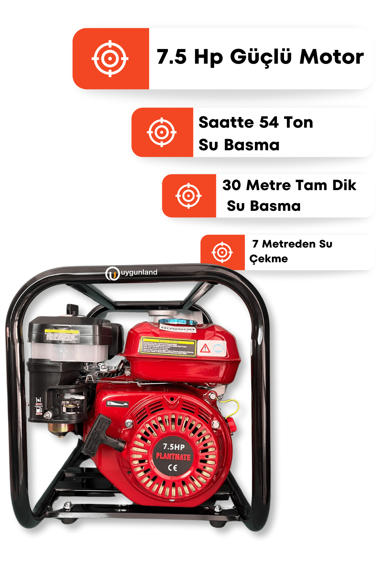 Plant Mate 7.5 Hp 3 İnç Benzinli Su Motoru