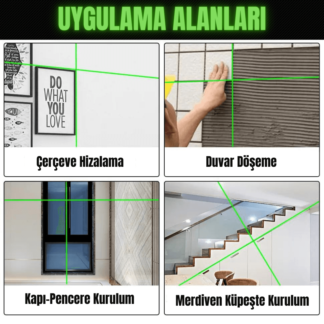 Dager X1 360° 12 Köşe Otomatik Hizalamalı Lazer Metre Hizalama Yeşil Çizgili Lazer Hizalama Su Terazili + Tripod