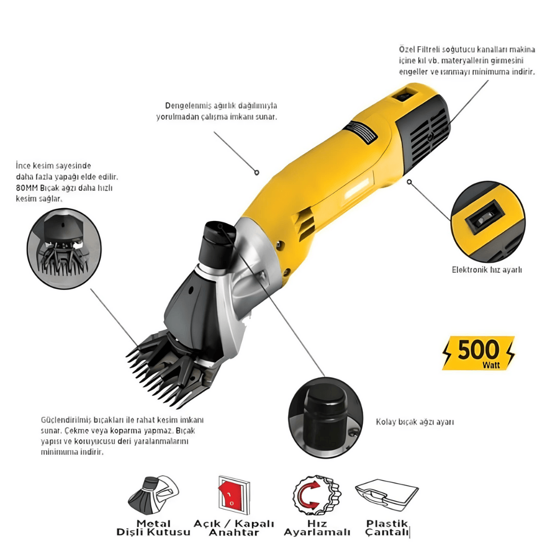 Rtrmax RTM923 Elektrikli Koyun Kırkma Makinesi 500 Watt