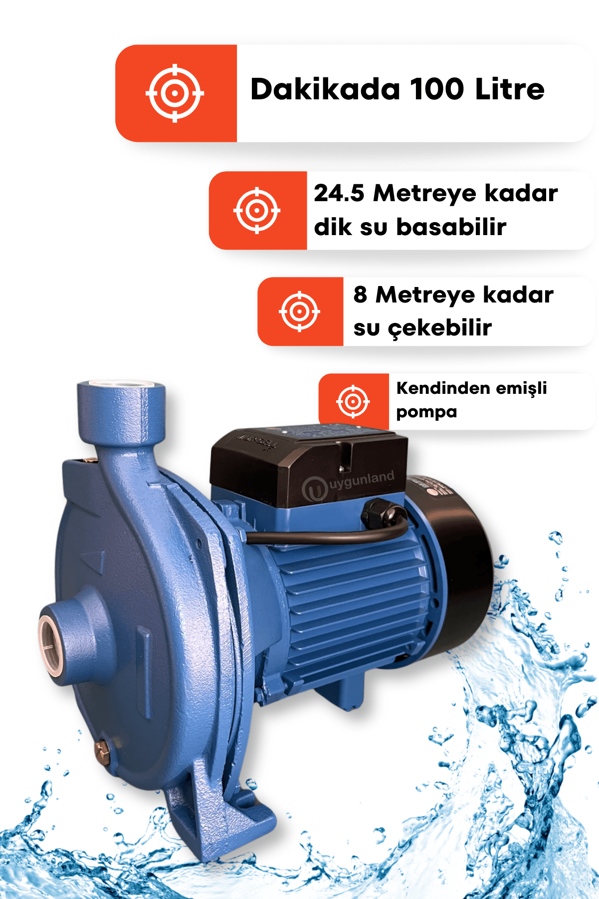 Dager CPM158 Yüksek Kalite 1 Hp Salyangoz Pompa Su Pompası Su Dinamosu 8 Mt Emiş 25 Mt Dik Basma