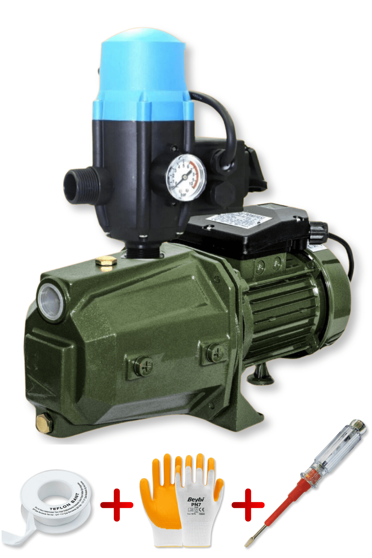 Dager JET 100 Set Hidrofor Otomatik Su Pompası 1 Hp 1'' Parmak Seviye Kontrol Cihazı Otomatik Aç-Kapa Hidrofor Pompa