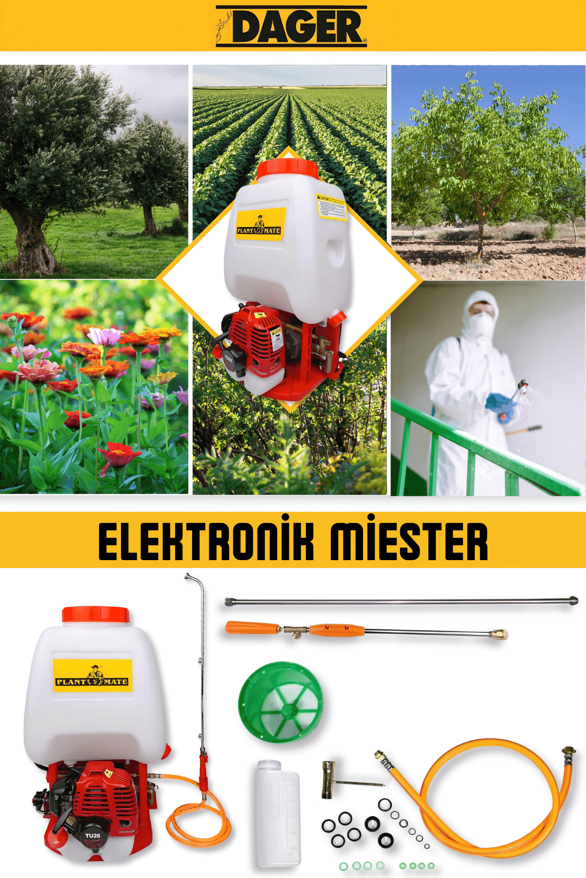 Plant Mate TF-768 Sırt Tipi 25 lt Benzinli İlaçlama Makinesi