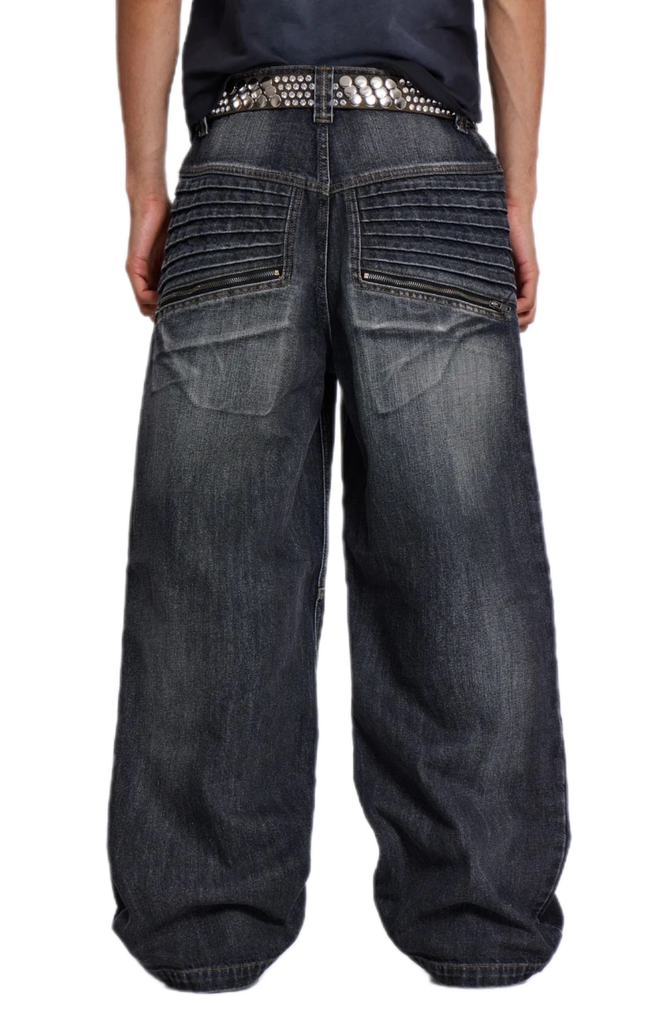 Washed Black Crash Biker Colossus Jeans