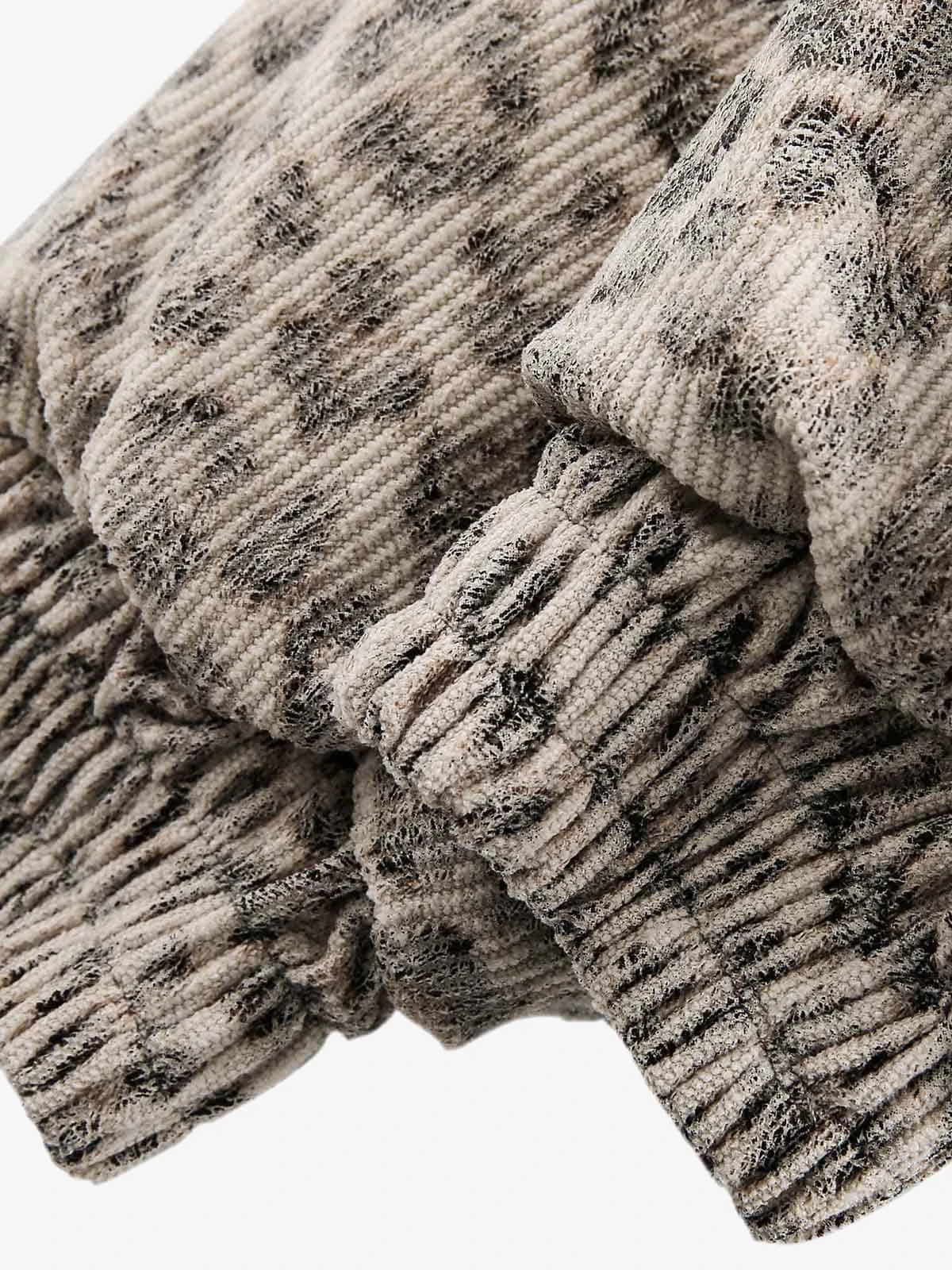 Cotton Cheetah Print Mink Hooded Jacket