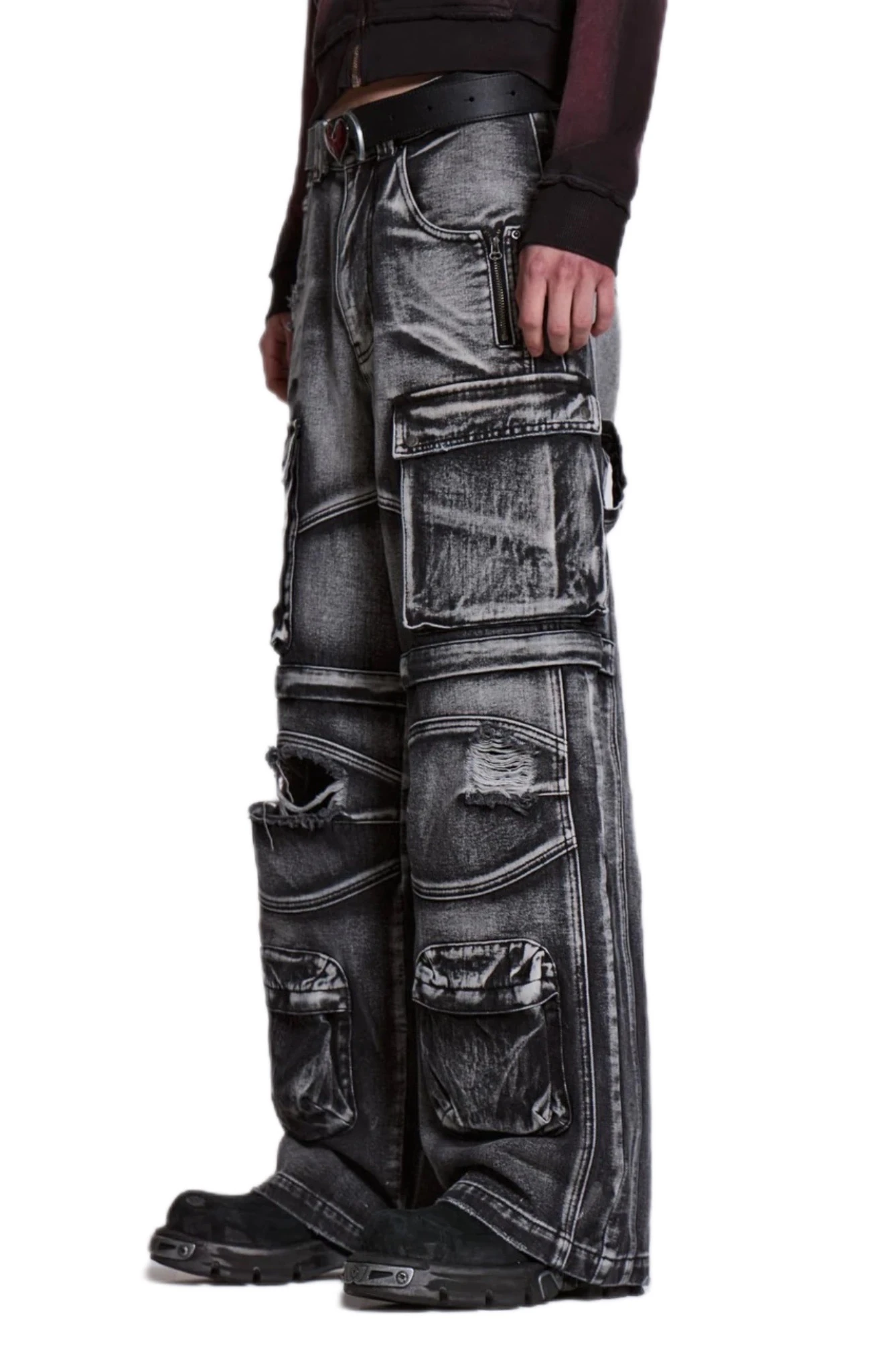 Washed Black Apex Jean Cargos