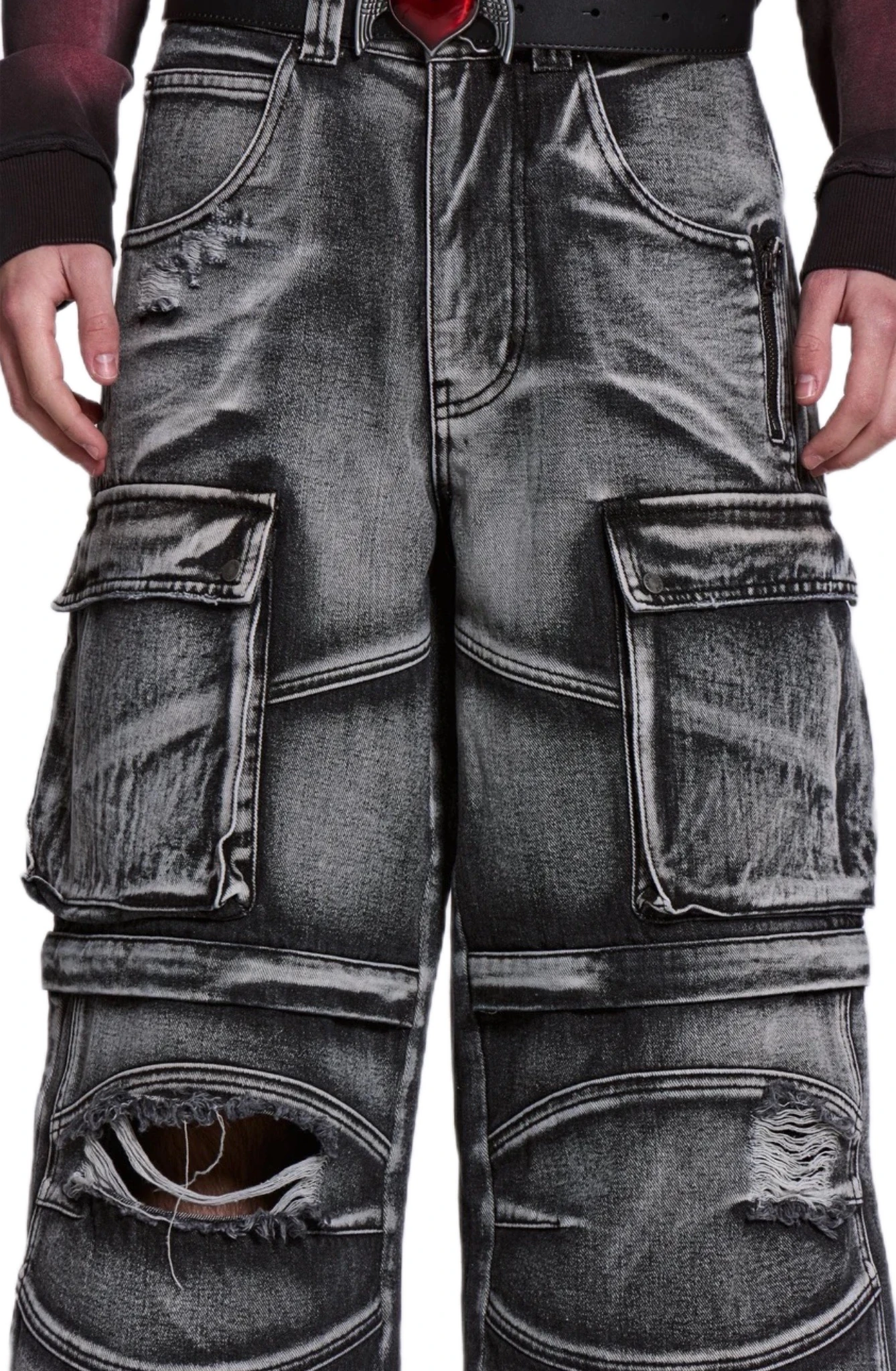 Washed Black Apex Jean Cargos
