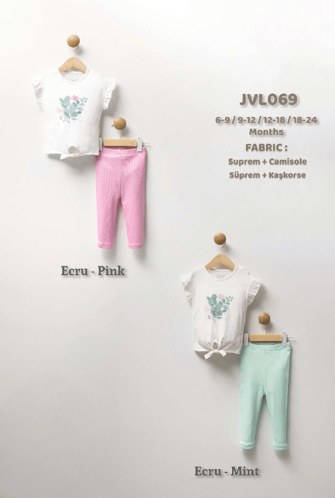 Supreme + Camisole Fabric Baby Girl's T-shirt Pant Set