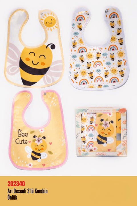 Cute Bee 3 pcs Baby Bib Set
