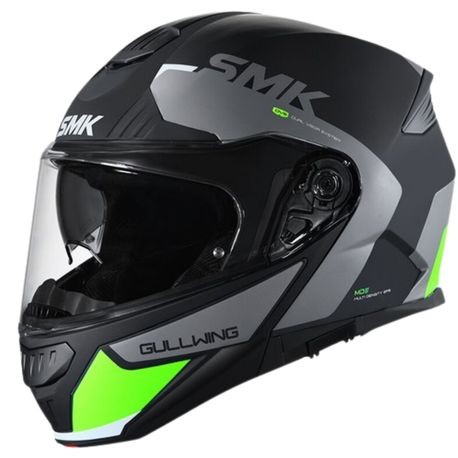 SMK Gullwing Kresto Çene Açılır Kask Siyah-Yeşil