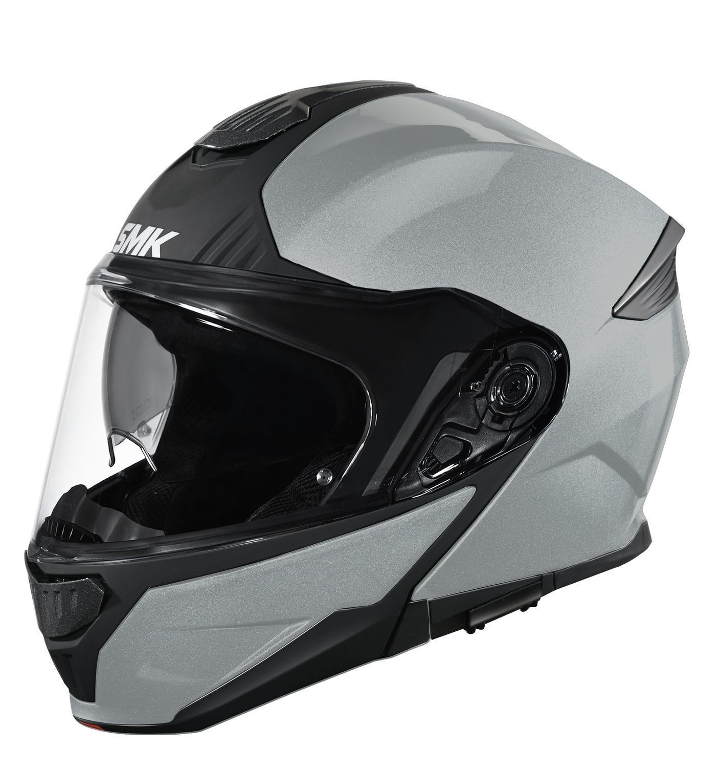 Smk Gullwing Blank Matt Çene Açılır Kask Düz Gri