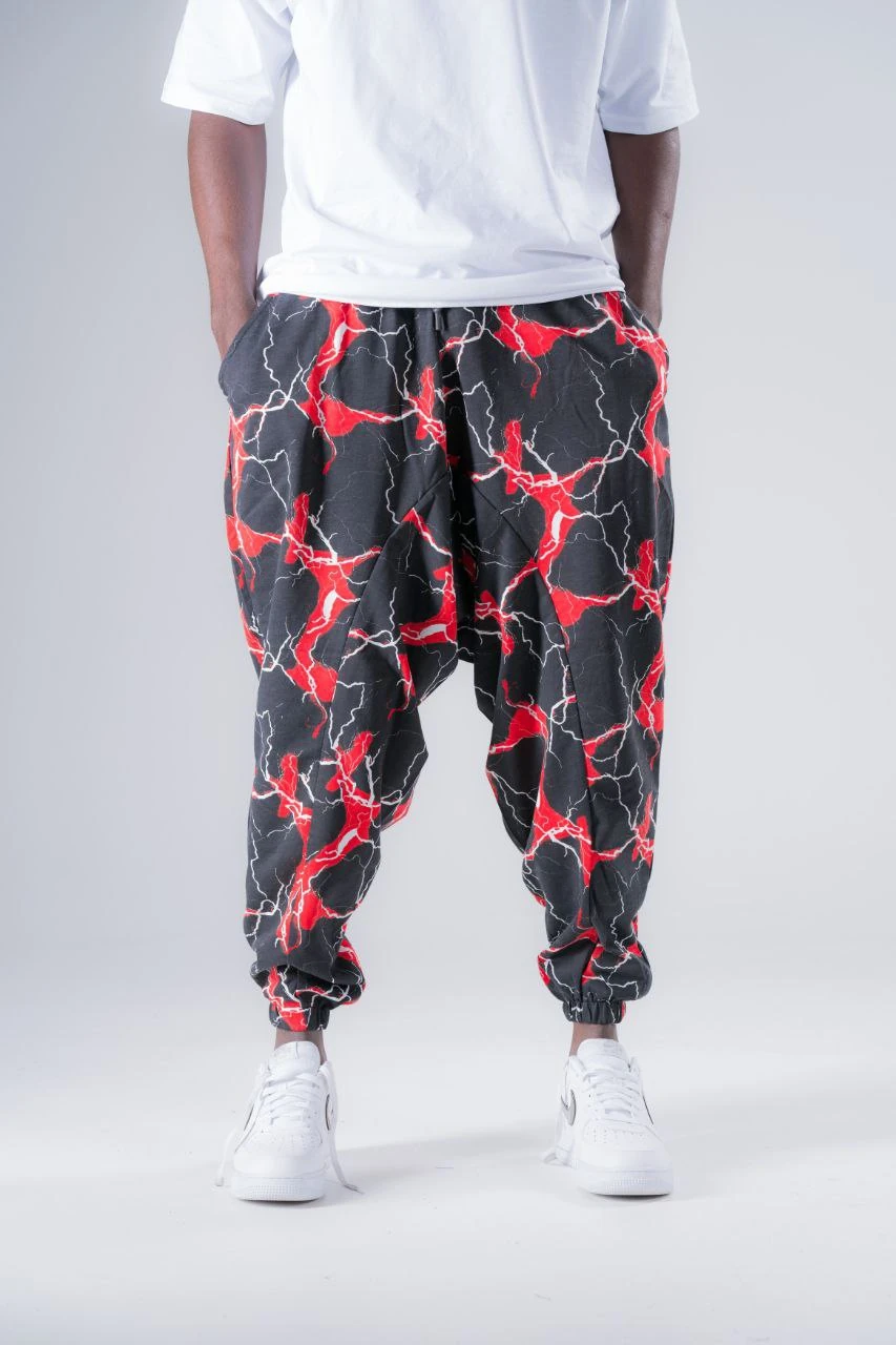 Beli Lastikli Desenli Şalvar