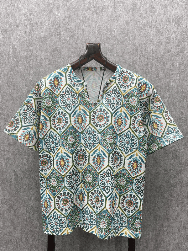 Oversize Desenli Bohem Tshirt