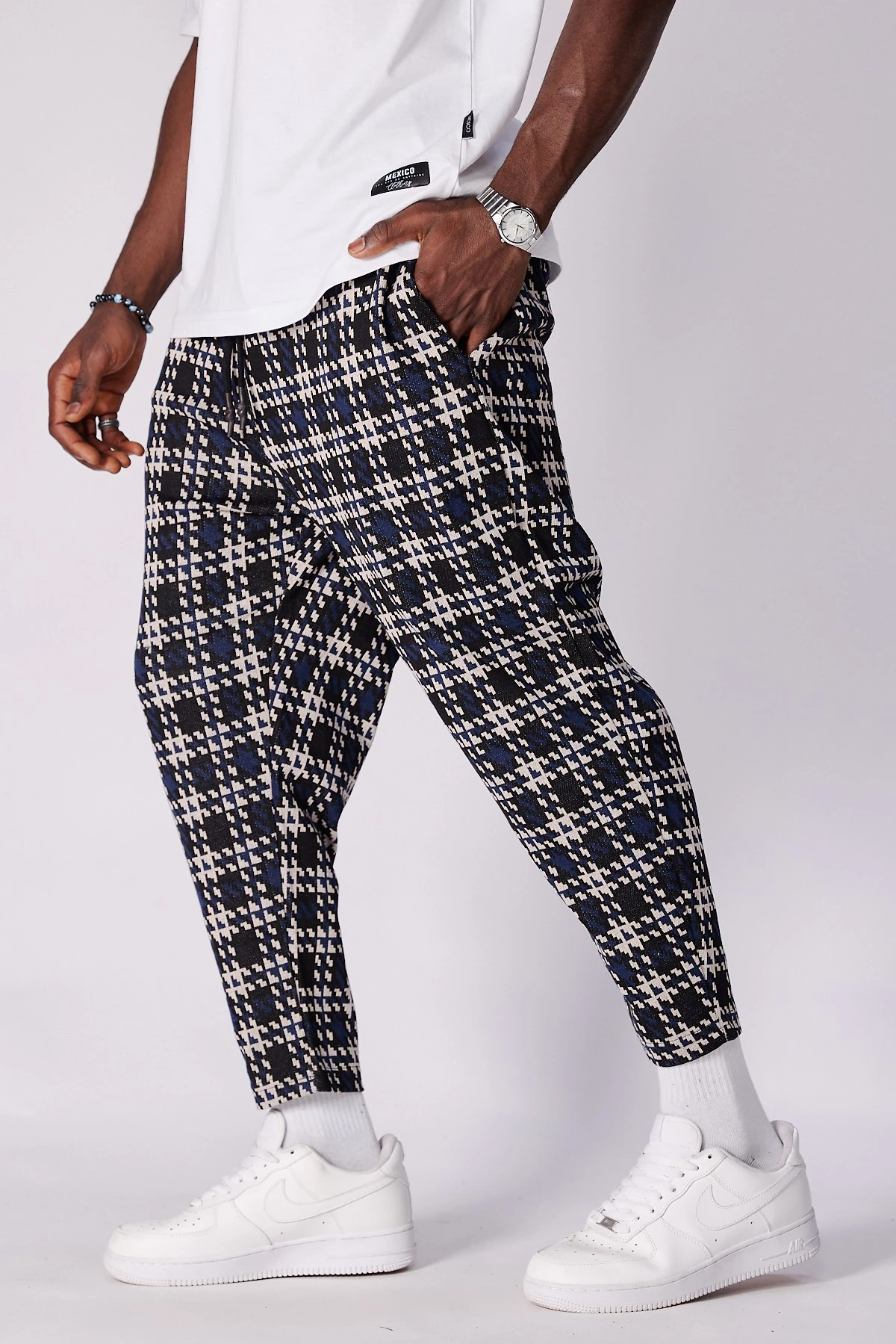 Beli Lastikli Desenli  Baggy Pantolon