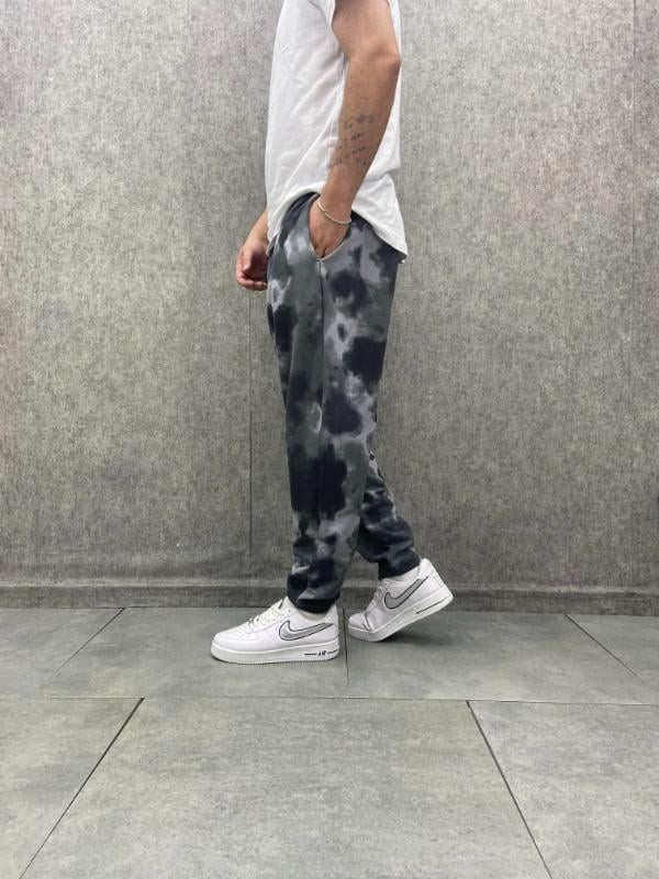 Beli Lastikli Desenli Baggy Pantolon