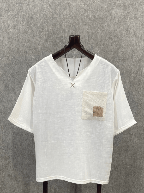 Oversize El İşi Detaylı Bohem Pamuklu Beyaz Tshirt