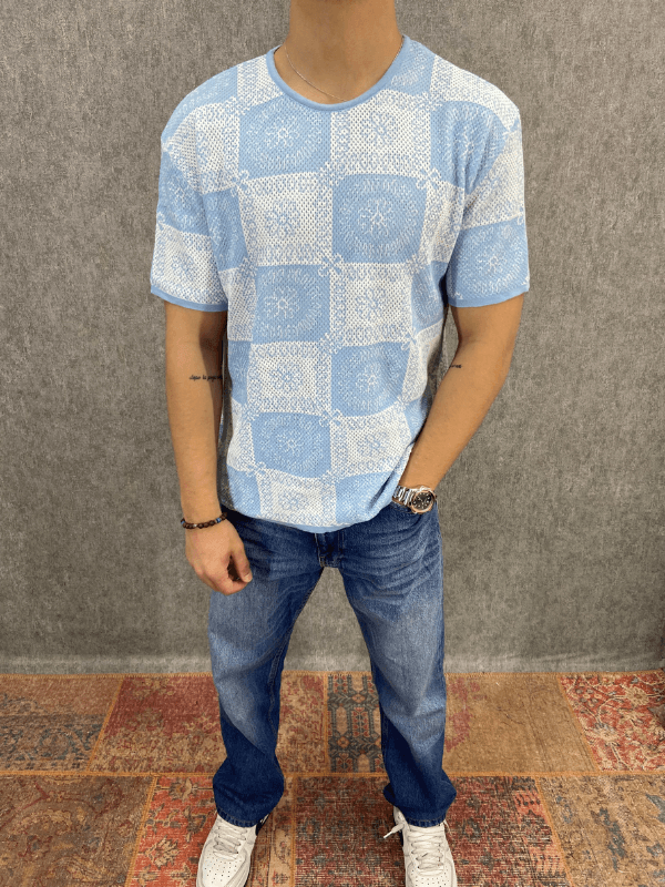 Oversize Bohem Desenli Triko Tshirt 