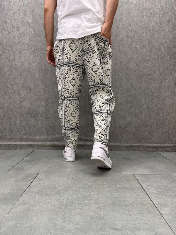 Beli Lastikli Aztek Desenli Bohem Baggy  Pantolon