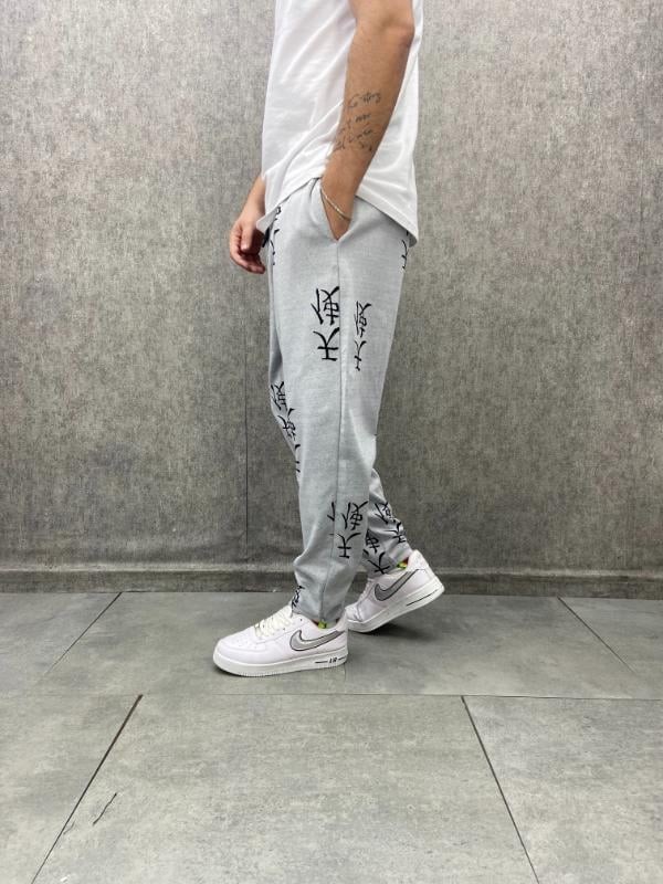 Beli Lastikli Desenli  Baggy Pantolon