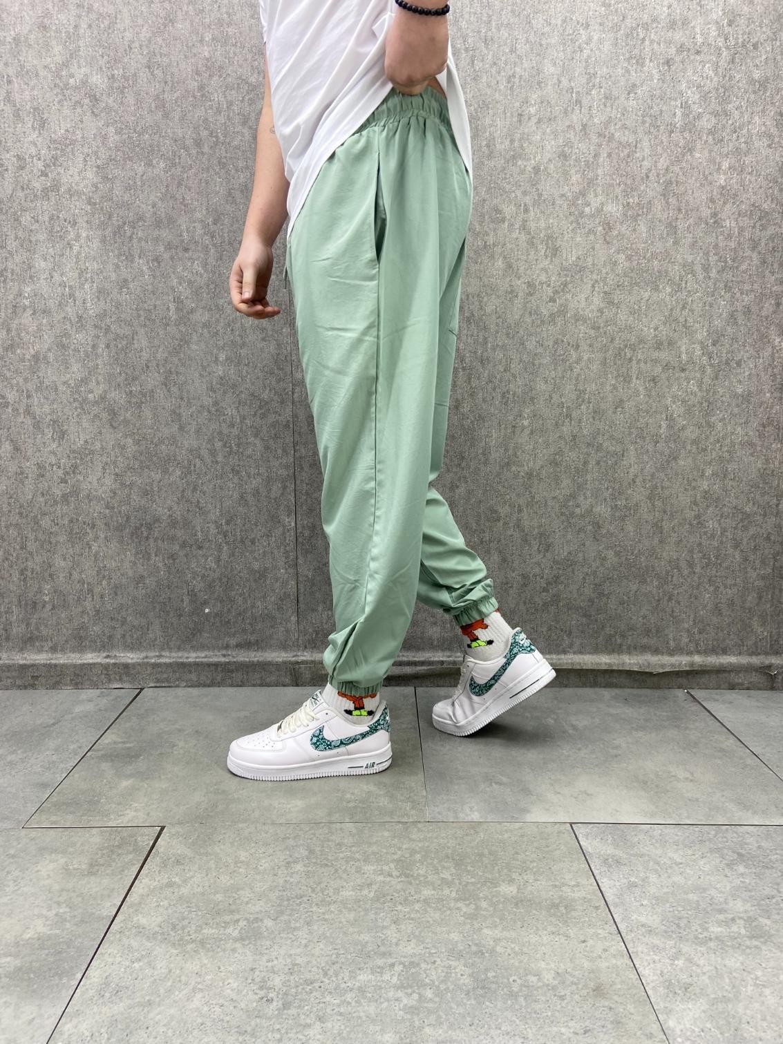 Bel Ve Paça Lastikli  Paraşüt Mint Jogger