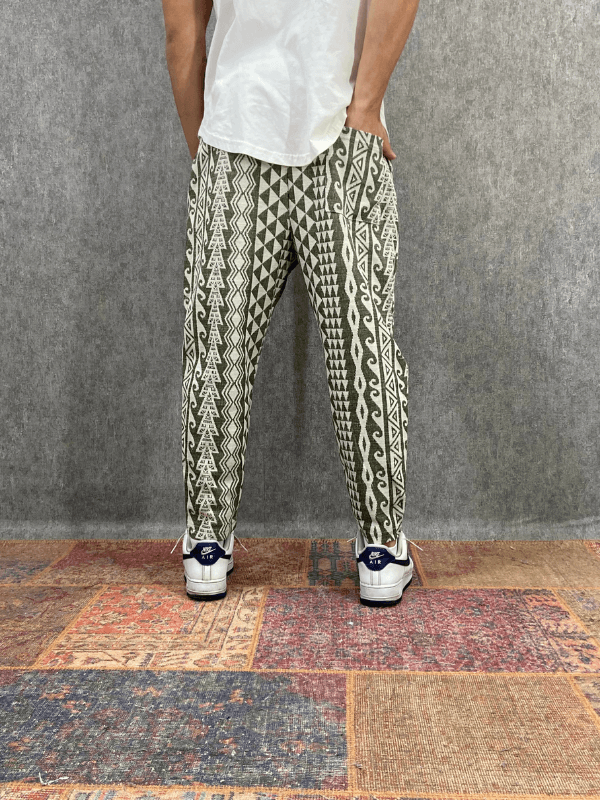 Beli Lastikli Desenli Bohem Baggy Pantolon