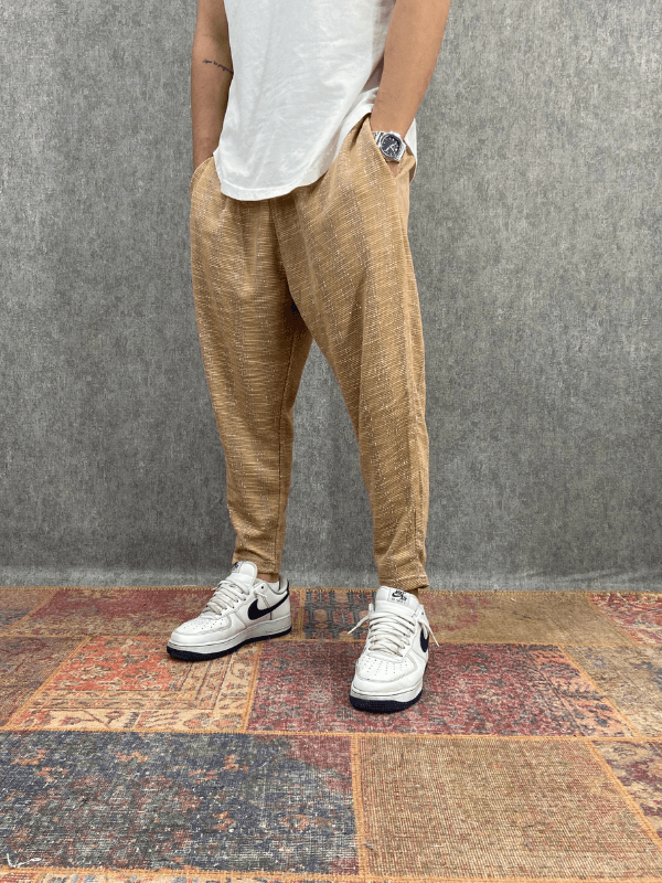 Beli Lastikli Pamuklu Bohem Baggy Pantolon