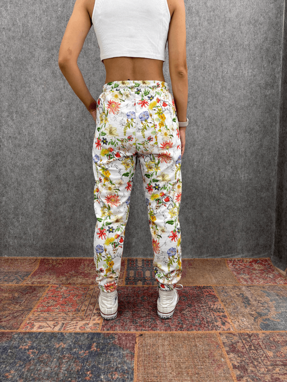Bel ve Paça Lastikli Desenli Jogger