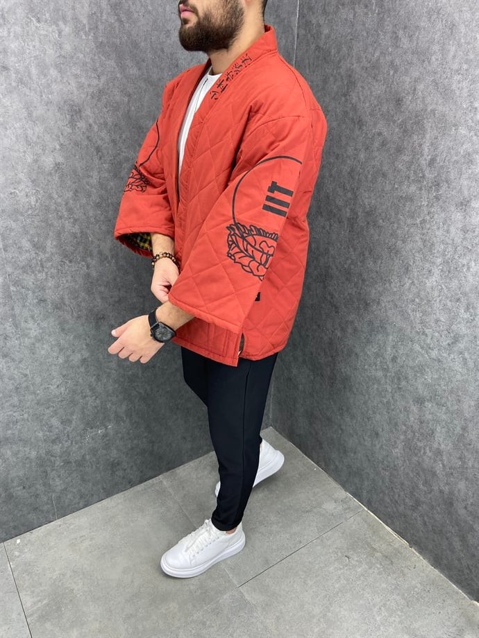 Oversize Fakir Kol  Astarlı Kapitone  Kimono