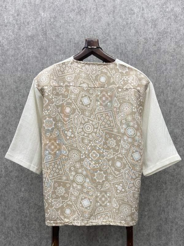 Oversize Bohem Fakir Kol Pis Uç Yaka Krem Pamuk Keten Tshirt