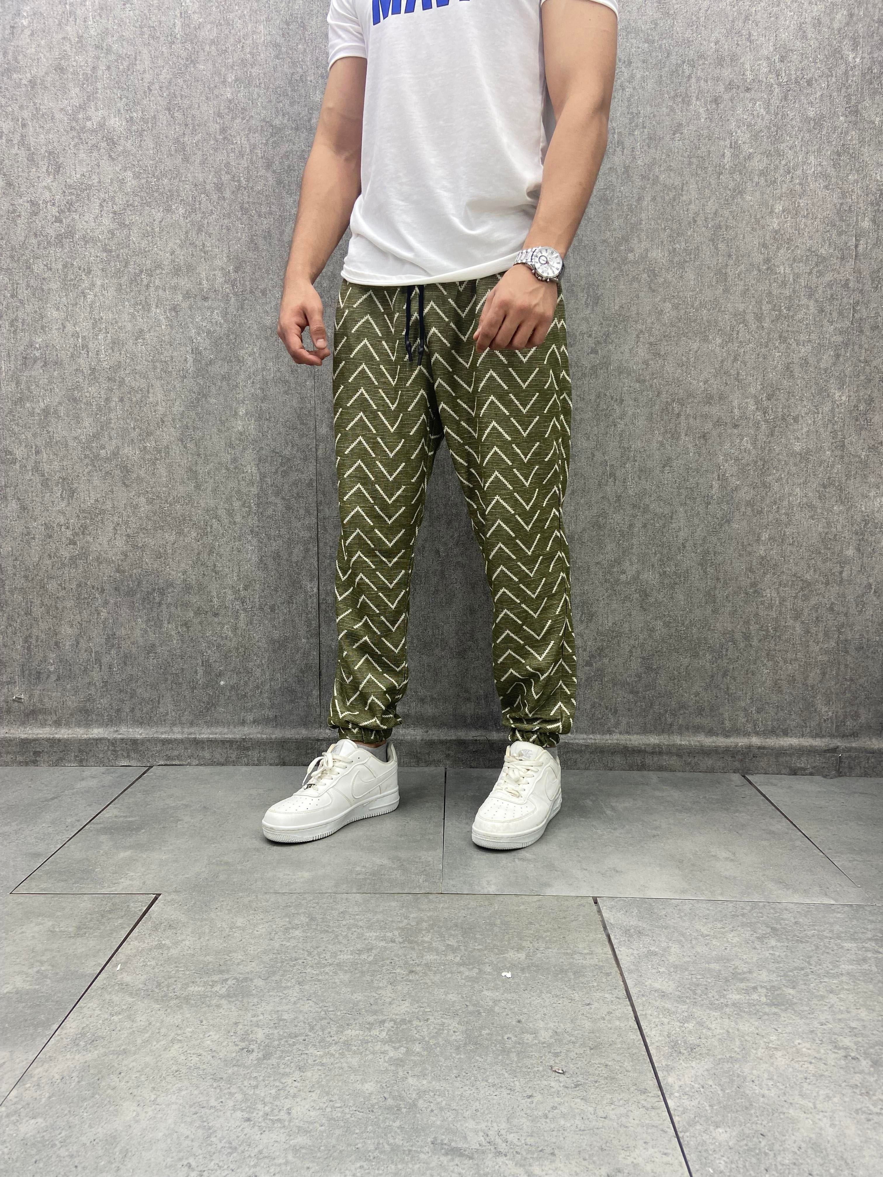 Bel ve Paça Lastikli Bohem Desenli Jogger