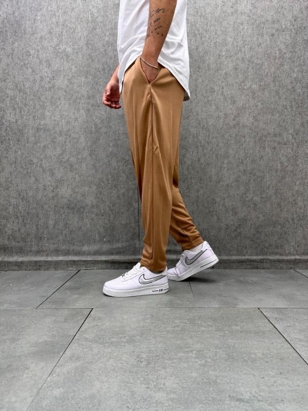 Beli Lastikli Baggy Kahverengi Pantolon