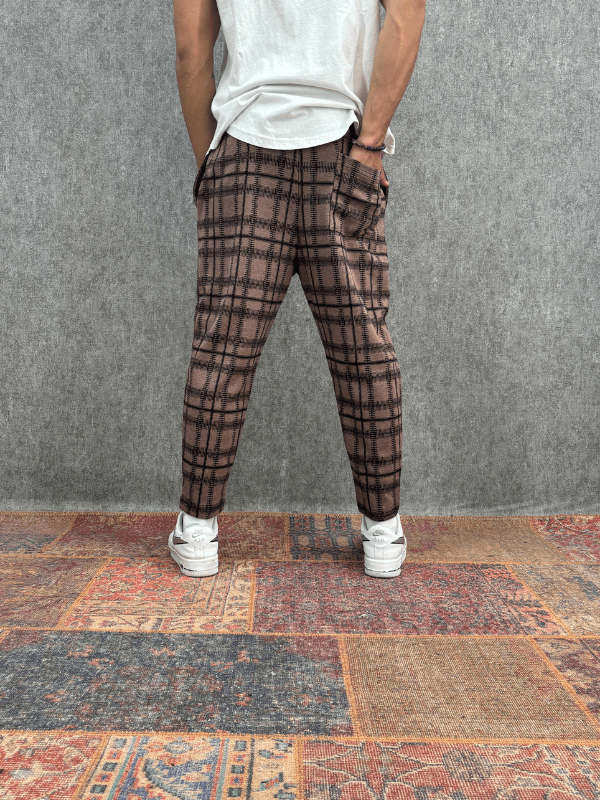Beli Lastikli Desenli  Baggy Pantolon