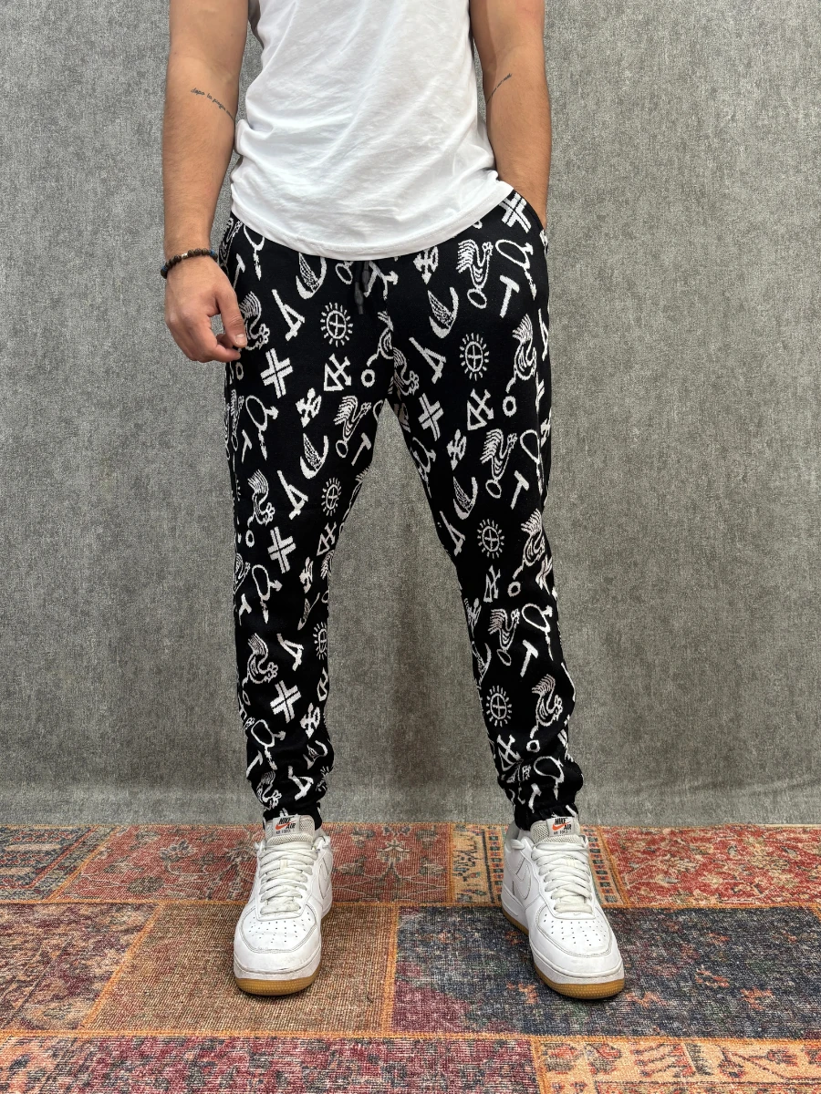 Beli Lastikli  Desenli Jogger
