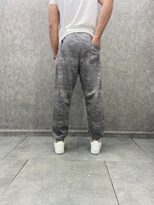 Bel ve Paça Lastikli Bohem Desenli Jogger