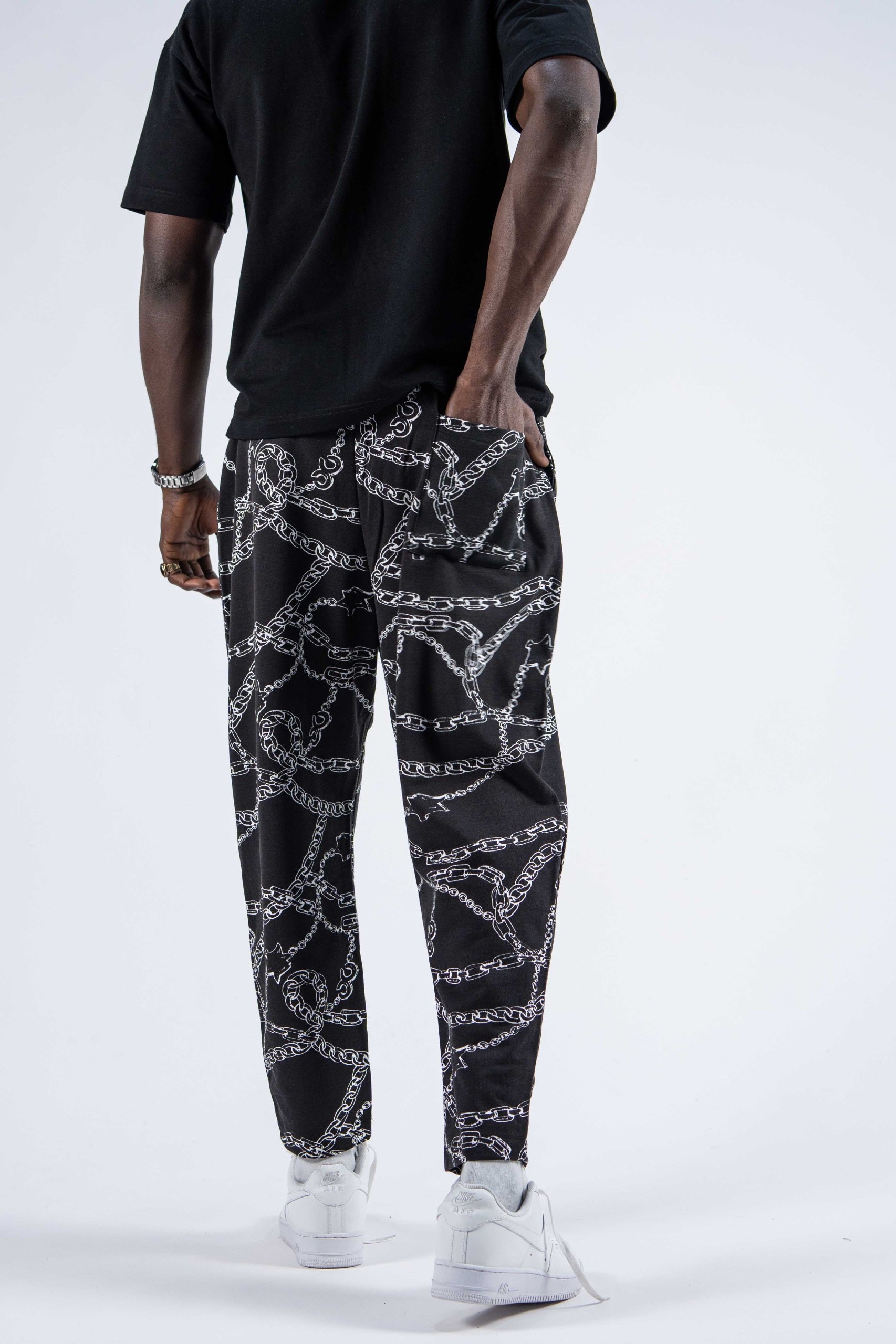 Beli Lastikli Desenli  Baggy Pantolon 