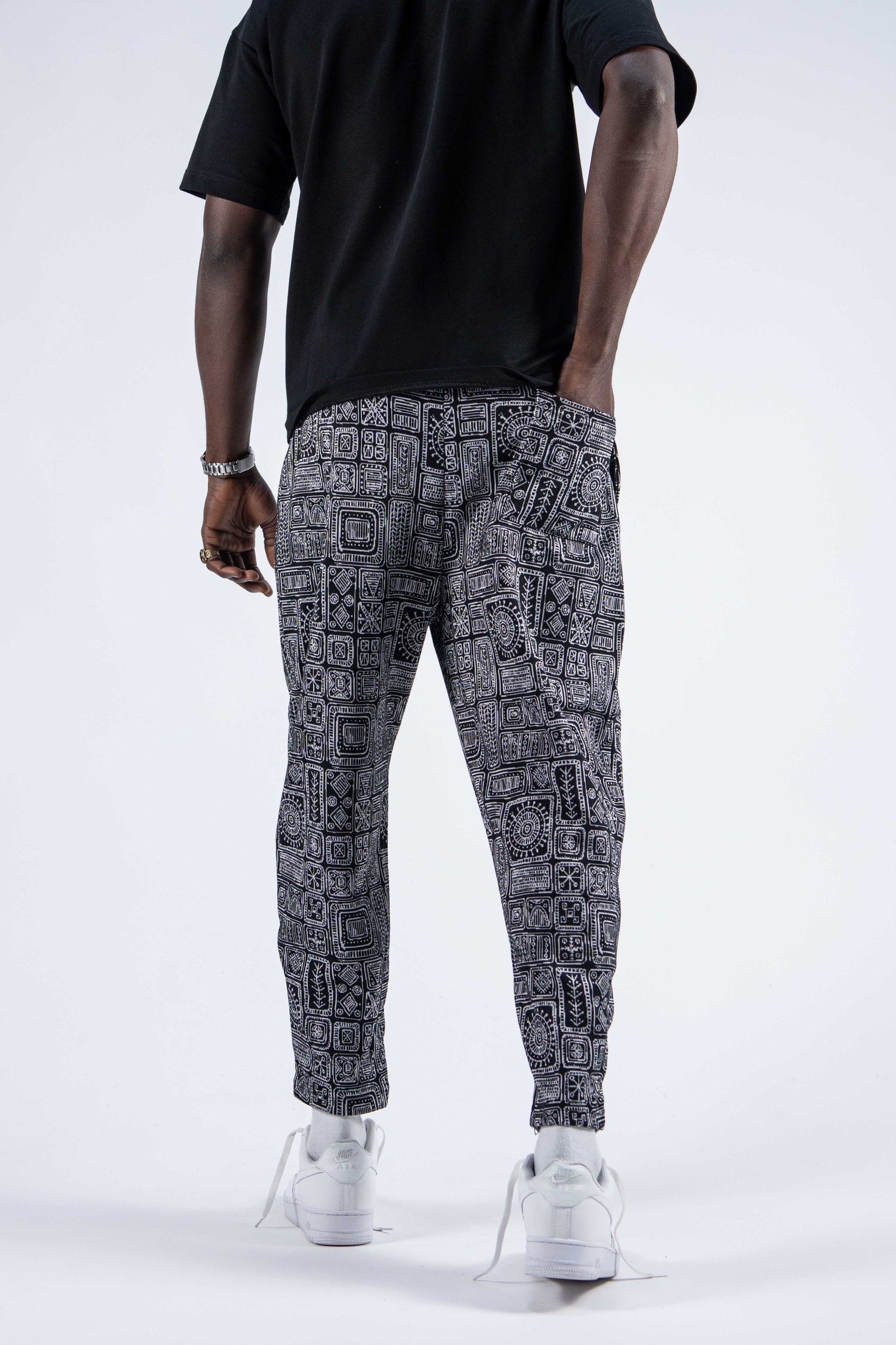 Beli Lastikli Desenli  Baggy Pantolon 