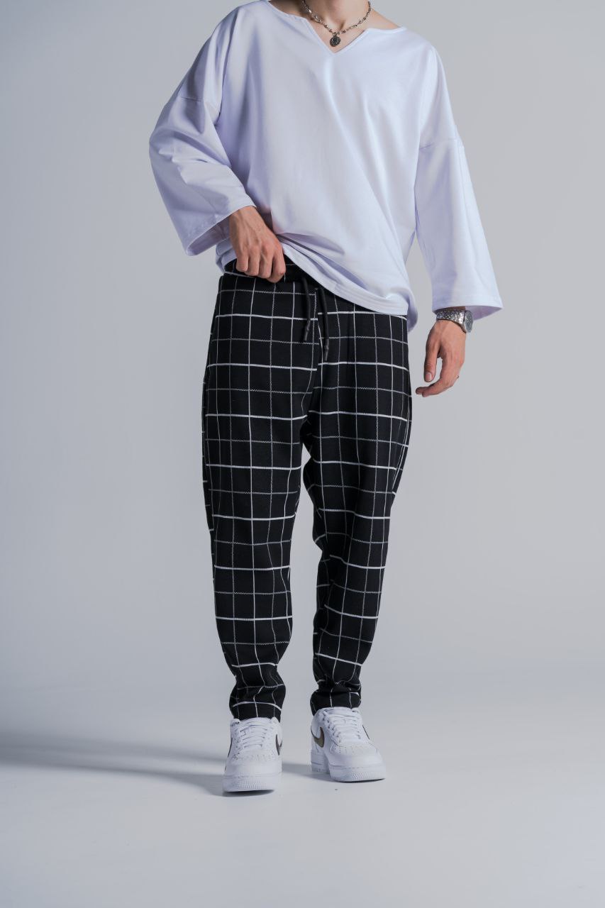 Beli Lastikli Desenli  Baggy Pantolon 
