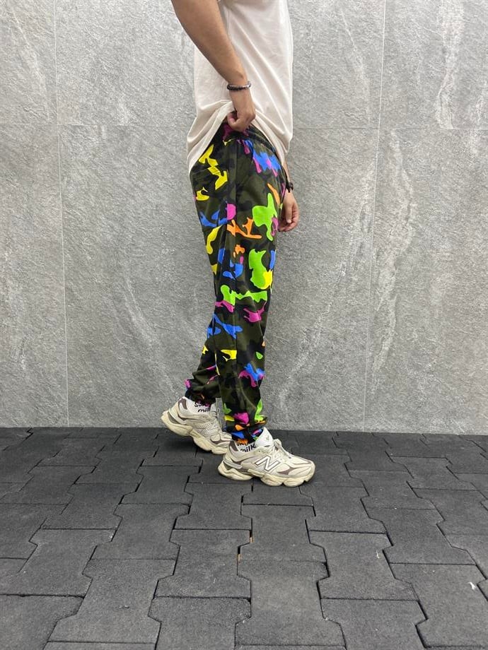 Beli Lastikli Pamuk Örme Desenli Jogger