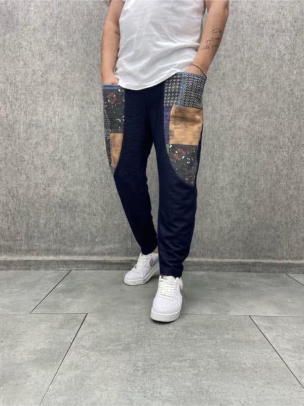 Beli Lastikli Bohem Düz  Paça Desenli Pantolon
