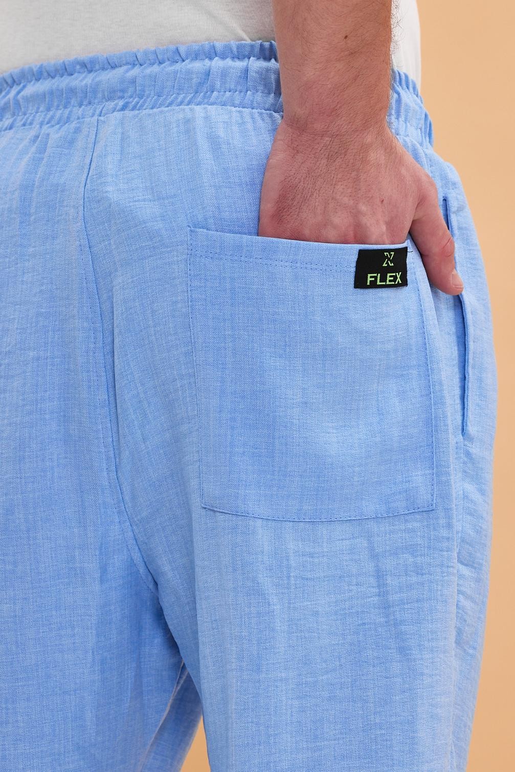Beli Lastikli Viscon Keten Bilek Paça Pantolon