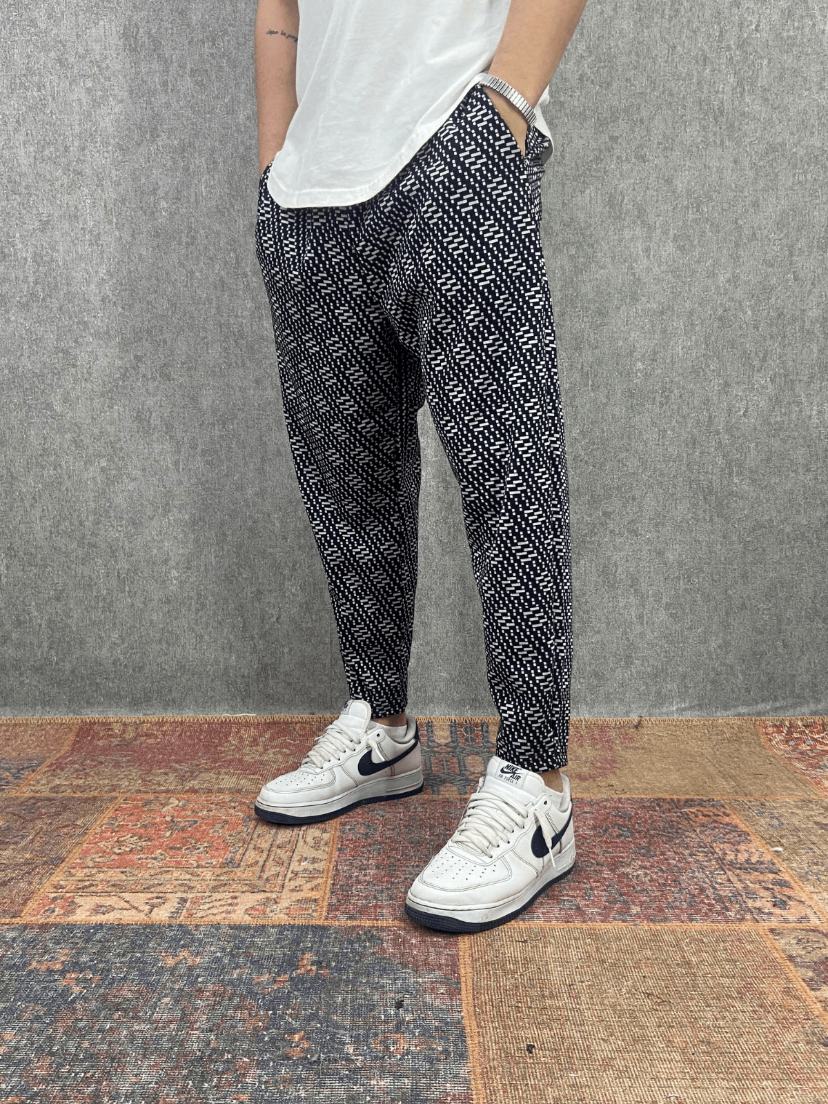 Beli Lastikli Pamuklu Bohem Desenli Baggy Pantolon