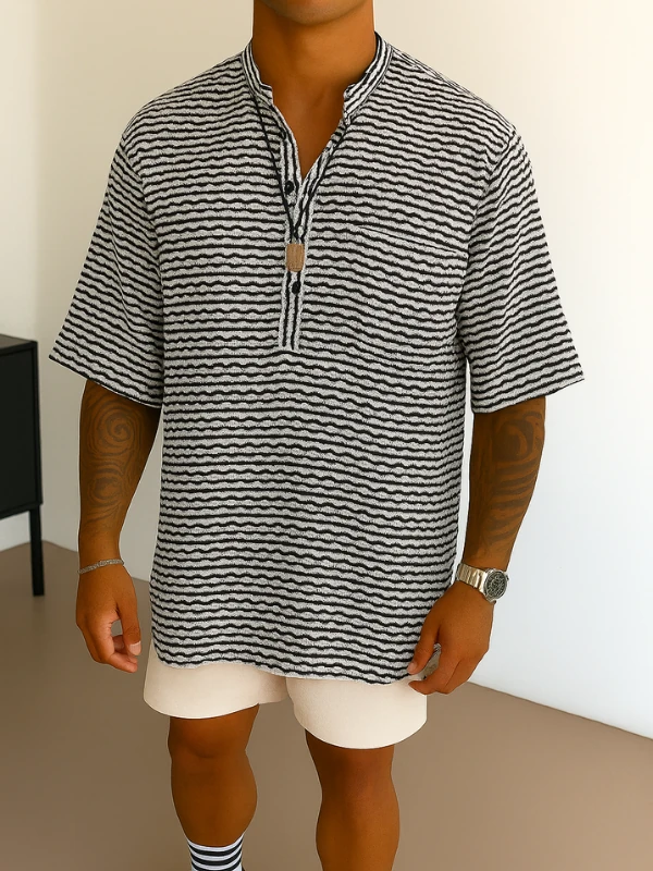 Oversize Fakir Kol Yarım Patlı Tshirt