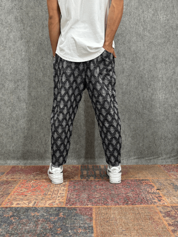 Beli Lastikli Bohem Desenli Baggy Pantolon