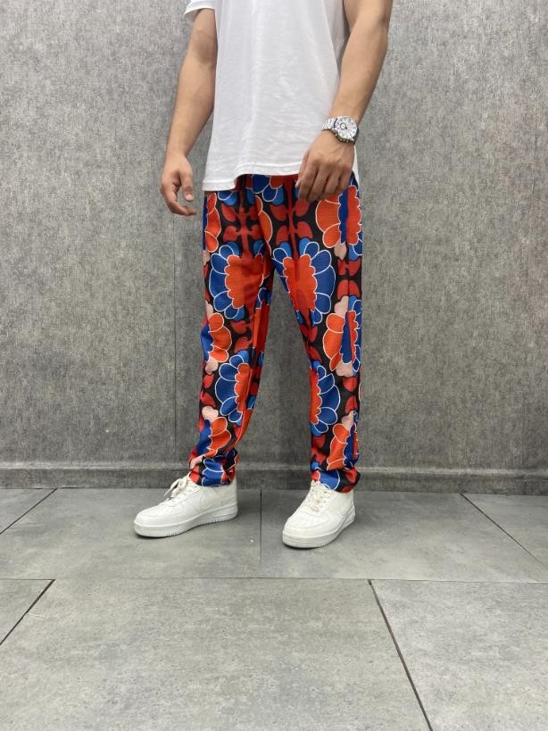 Beli Lastikli  Bohem Desenli Pantolon