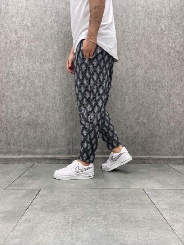 Beli Lastikli Bohem Baggy  Desenli Pantolon