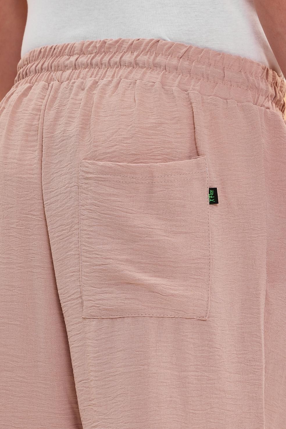 Beli Lastikli Viscon Keten  Bilek Paça  Pantolon