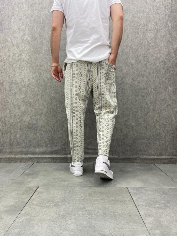 Beli Lastikli Desenli Baggy Pantolon